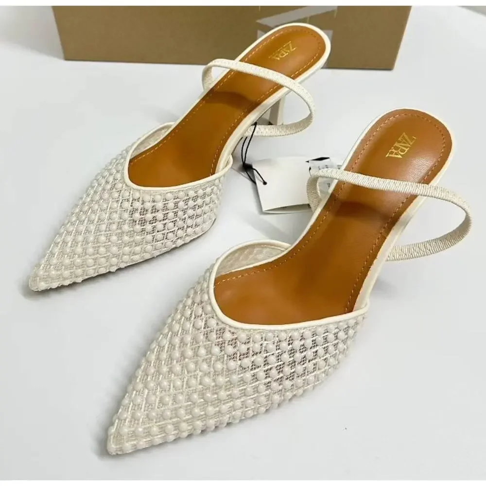 ZARA Blogger Fave!!! Embellished Slingbacks NWT US 7.5
